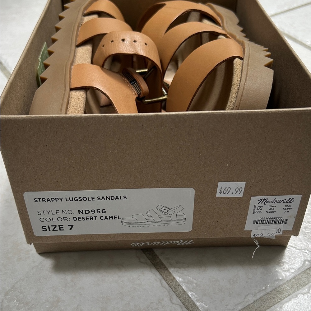 Madewell Desert Camel Strappy Sandals